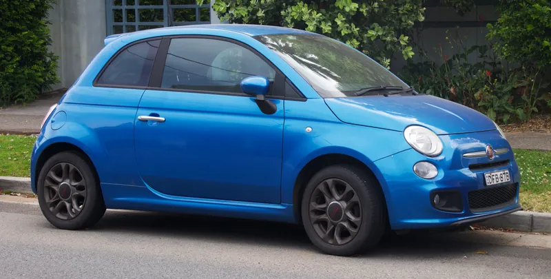 Fiat 500, vista frontale
